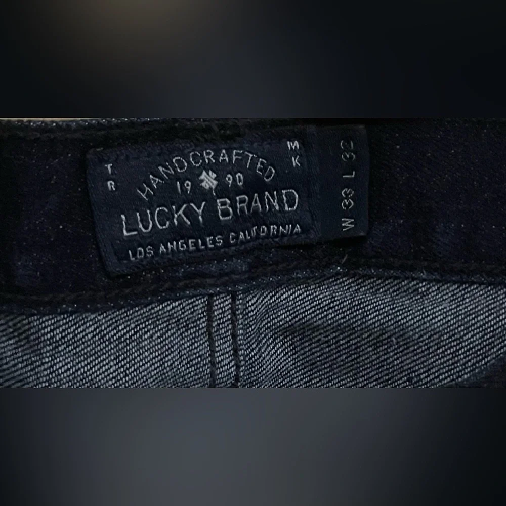 Lucky Brand Dark Wash 1 Authentic Skinny Straight Button Fly Jeans Size 33 X 32